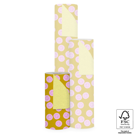 P15.286.030 Inpakpapier - Smile Pink - Yellow