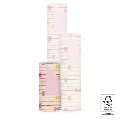 P15.334.030 Inpakpapier - Bow Parade Peach - Pink