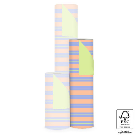 P15.346.050 Inpakpapier - Stripe Chalk Blue - Lime