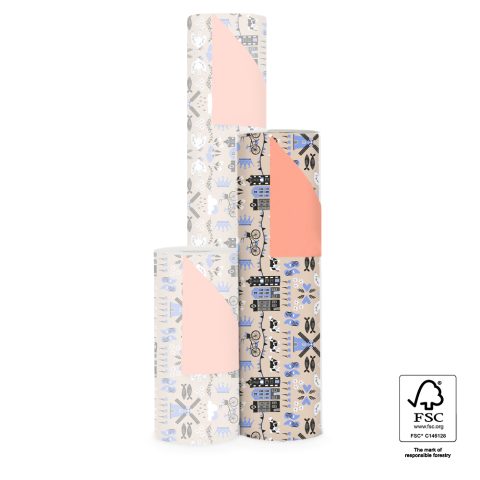 P15.353.050 Inpakpapier - Holland Beige - Salmon