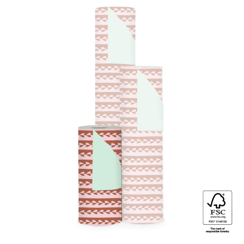 P15.354.030 Inpakpapier - Hearts Mini - Pastel Mint