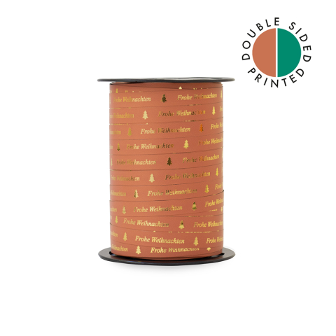 P39.322.180 X-mas Lint - Paporlene - Frohe Weihnachten - Cognac - Forest Green