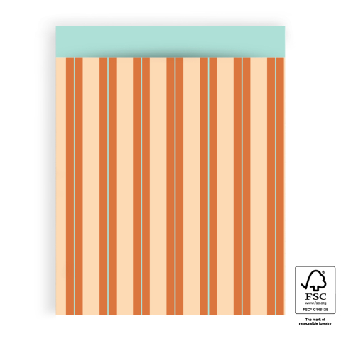 P43.312.027 Cadeauzakjes - Stripe Chalk Peach - Pistache - 27 x 34 cm