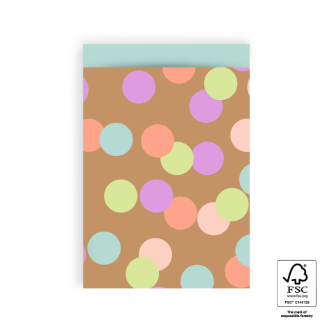 P43.325.017 Cadeauzakjes - Big Confetti Camel - Pistache - 17 x 25 cm
