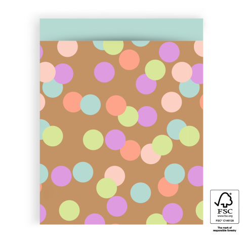 P43.325.027 Cadeauzakjes - Big Confetti Camel - Pistache - 27 x 34 cm