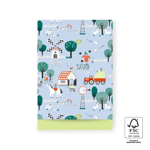 P43.326.017 Cadeauzakjes - Farm Blue - Lime - 17 x 25 cm