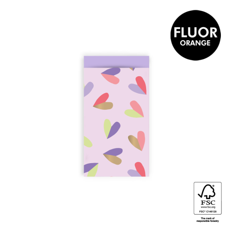 P43.332.007 Cadeauzakjes - Hearts Duo Pink - Lilac - 7 x 13 cm