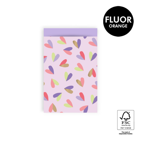 P43.332.012 Cadeauzakjes - Hearts Duo Pink - Lilac - 12 x 19 cm