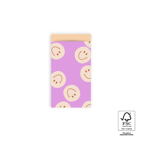P43.335.007 Cadeauzakjes - Smile Pink - Peach - 7 x 13 cm