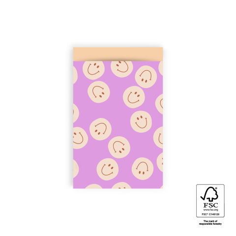 P43.335.012 Cadeauzakjes - Smile Pink - Peach - 12 x 19 cm