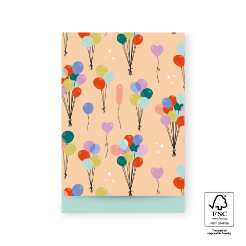 P43.341.017 Cadeauzakjes - Balloons Peach - Pistache - 17 x 25 cm