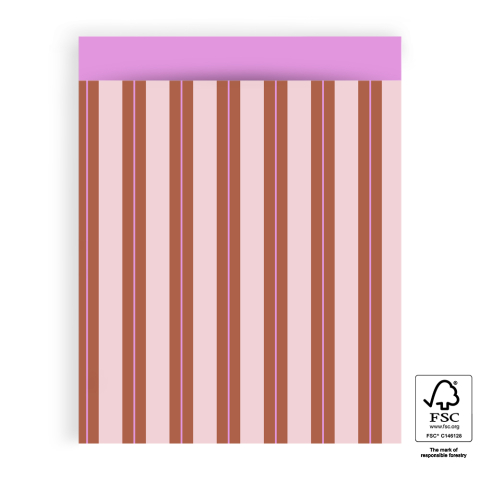 P43.345.027 Cadeauzakjes - Stripe Chalk Chocolate - Pink - 27 x 34 cm