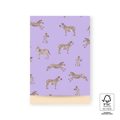 P43.351.017 Cadeauzakjes - Zebra Lilac - Peach - 17 x 25 cm