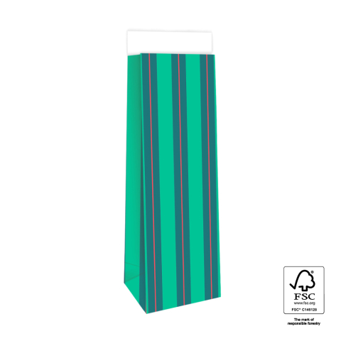P44.088.010 Blokbodemzakken - Stripe Chalk Green - 10 x 8 x 41 cm