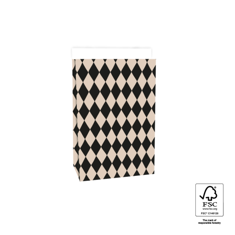 P44.090.017 Blokbodemzakken - Harlequin Neutral - 17 x 10 x 25 cm