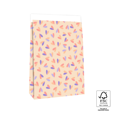 P44.091.027 Blokbodemzakken - Hearts Duo Sweet - 27 x 15 x 34 cm