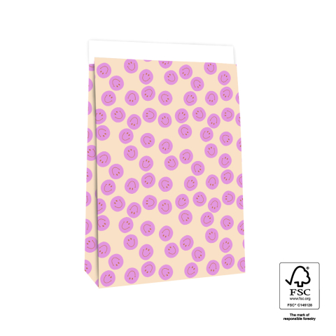P44.092.027 Blokbodemzakken - Smile Pink - 27 x 15 x 34 cm