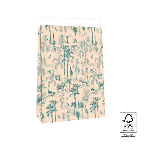 P44.096.027 Blokbodemzakken - Vintage Jungle - 27 x 15 x 34 cm