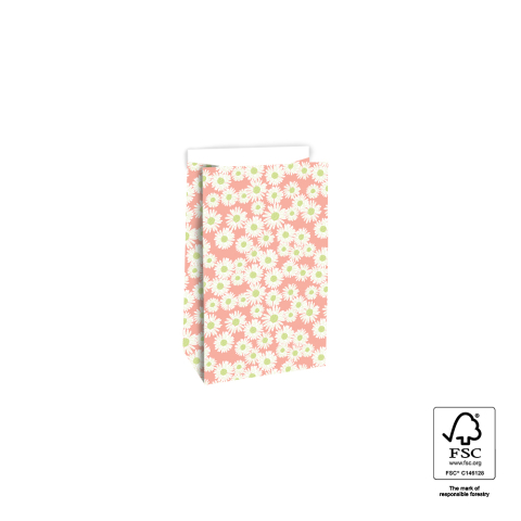 P44.099.012 Blokbodemzakken - Daisy Salmon - 12 x 7 x 19 cm