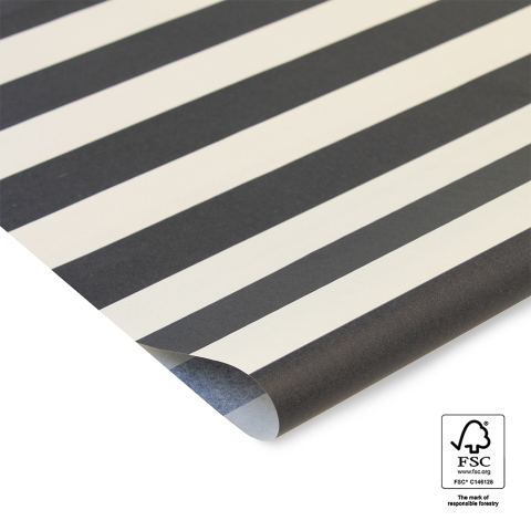 P45.219.070 Vloeipapier - Stripe - Black/Beige