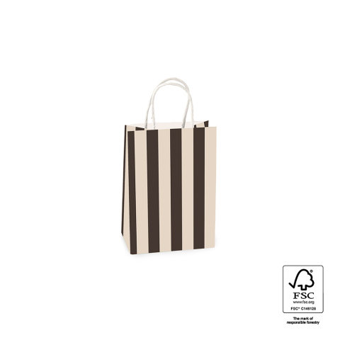 P46.005.015 Papieren tassen - Stripe Black/Beige