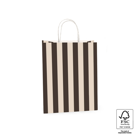 P46.005.021 Papieren tassen - Stripe Black/Beige