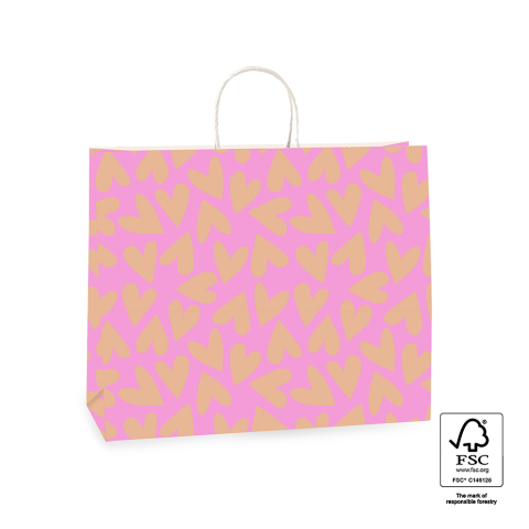 P46.006.042 Papieren tassen - Big Hearts Pink/Nude