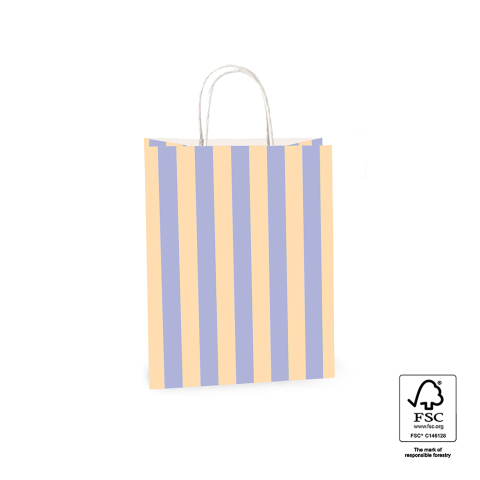 P46.010.021 Papieren tassen - Stripe Blue/Peach