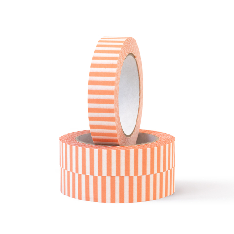 P63.116.025 Paper Tape Small - Stripe - Salmon