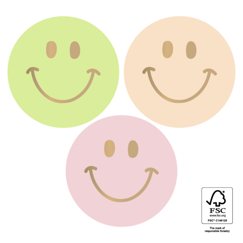 P74.440.250 Stickers Multi - Smiley Pastel Gold