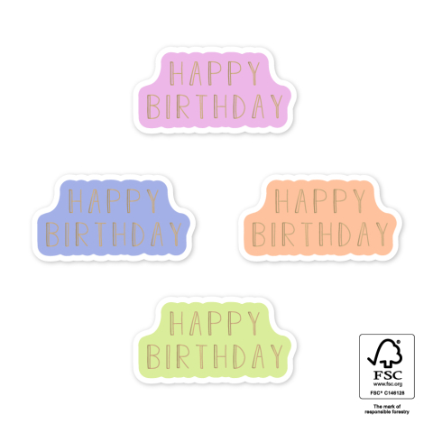 P74.469.250 Stickers Multi - Happy Birthday Gold