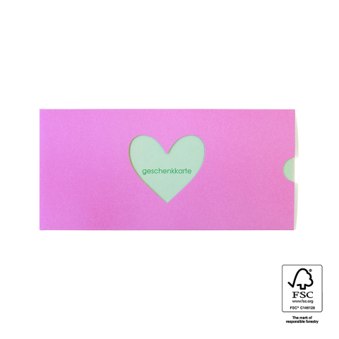 P77.020.020 Gift Cards - Heart - DE - Pink/Green