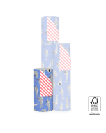 P15.339.030 Inpakpapier - Shark Silver - Stripe Salmon