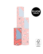 P30.094.030 Sint Inpakpapier - Acrobaat Fluor Orange - Polar Blue