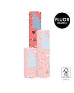 P30.094.070 Sint Inpakpapier - Acrobaat Fluor Orange - Polar Blue