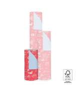 P30.114.030 Sint Inpakpapier - Vintage Red - Light Blue