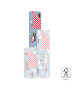 P30.296.070 Sint Inpakpapier - Pakjesboot Blue - Stripes Red