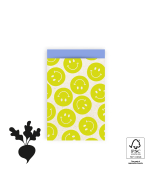 P43.179.012 Cadeauzakjes - Smiley Lemon Yellow - Blue - 12 x 19 cm