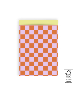 P43.263.017 Bags-Big Check Deep Orange/Mauve-Yellow