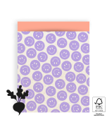 P43.305.027 Cadeauzakjes - Smiley Lilac - Salmon - 27 x 34 cm