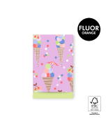 P43.330.012 Cadeauzakjes - Ice Confetti Pink - Lime - 12 x 19 cm