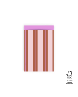 P43.345.012 Cadeauzakjes - Stripe Chalk Chocolate - Pink - 12 x 19 cm