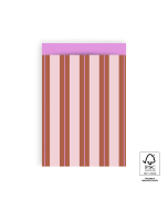 P43.345.017 Cadeauzakjes - Stripe Chalk Chocolate - Pink - 17 x 25 cm