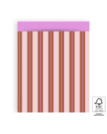 P43.345.027 Cadeauzakjes - Stripe Chalk Chocolate - Pink - 27 x 34 cm
