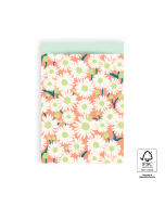 P43.348.017 Cadeauzakjes - Daisy Peach - Pastel Mint - 17 x 25 cm