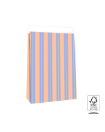 P44.095.027 Blokbodemzakken - Stripe Chalk Blue - 27 x 15 x 34 cm