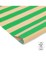 P45.216.070 Vloeipapier - Stripe - Green/Peach