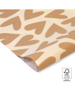 P45.234.070 Vloeipapier - Big Hearts - Camel/Nude