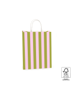 P46.004.021 Papieren tassen - Stripe Olive/Pink