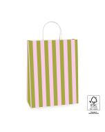 P46.004.026 Papieren tassen - Stripe Olive/Pink